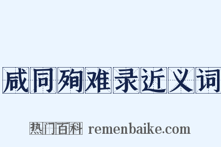 咸同殉难录近义词是什么意思的图片